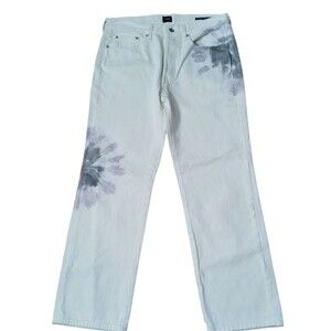Edwin Kali Ankle Vintage Straight White Tie Dye Floral Denim Jeans Size 29 NWOT